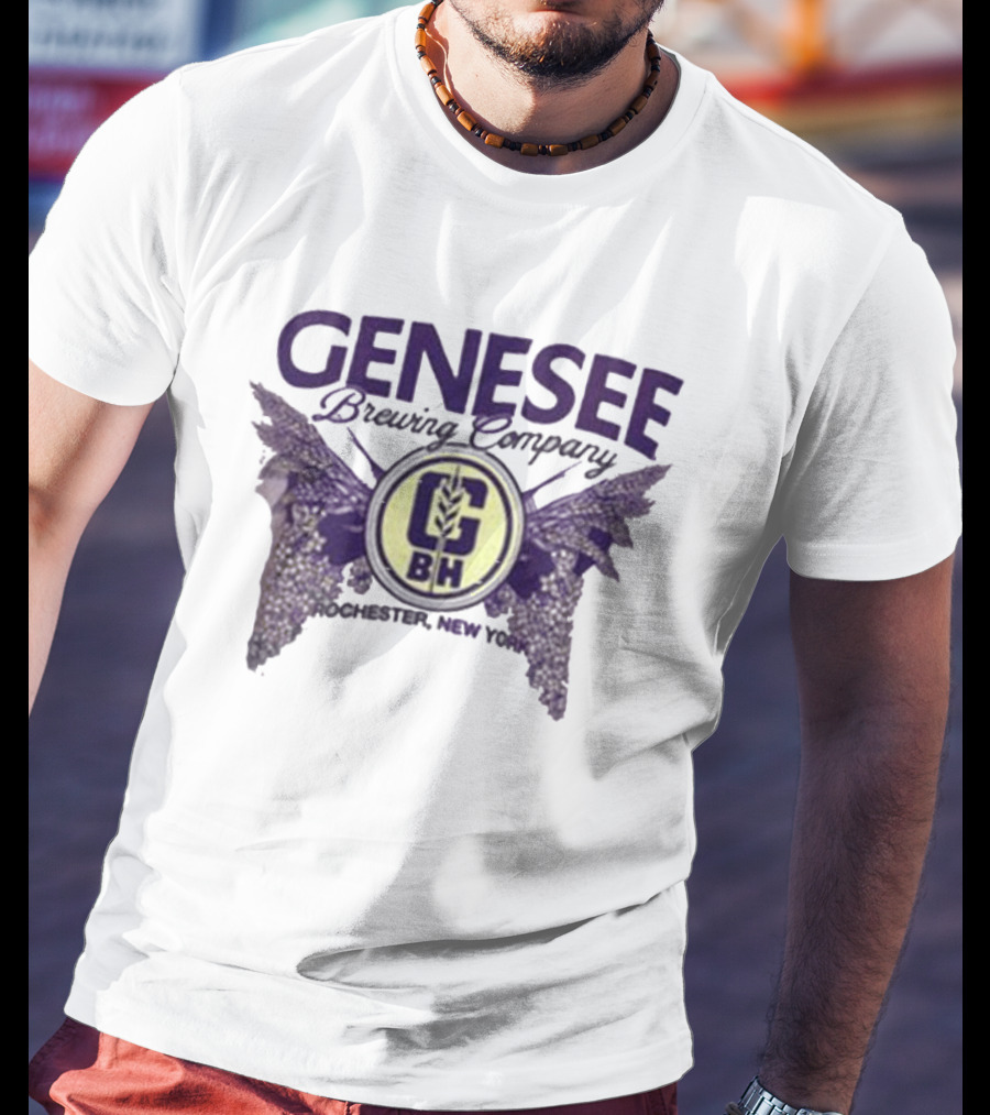 Genesee Brewing Company G Brewing Co Rochester New York Winged T-Shirt