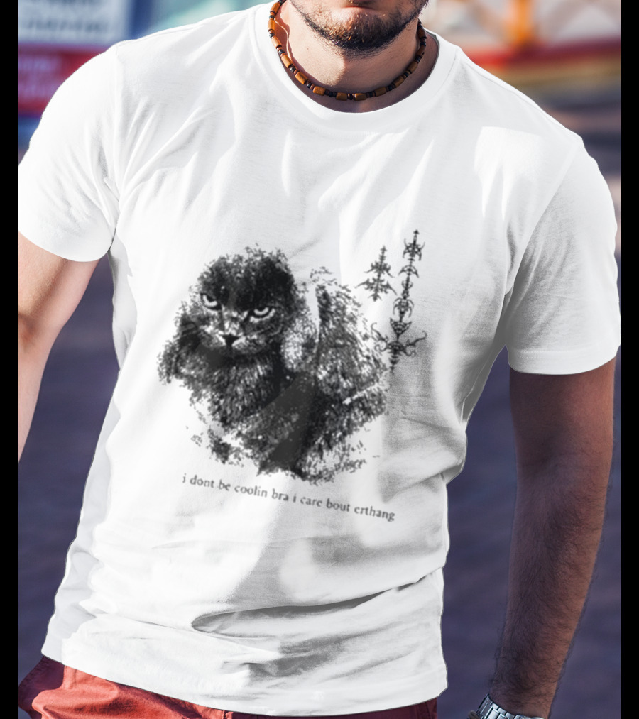 I Don’t Be Cooling Bra I Care About Errthang Cat T-Shirt
