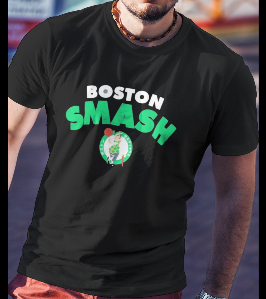 Boston Celtics Smash Basketball Emblem T-Shirt