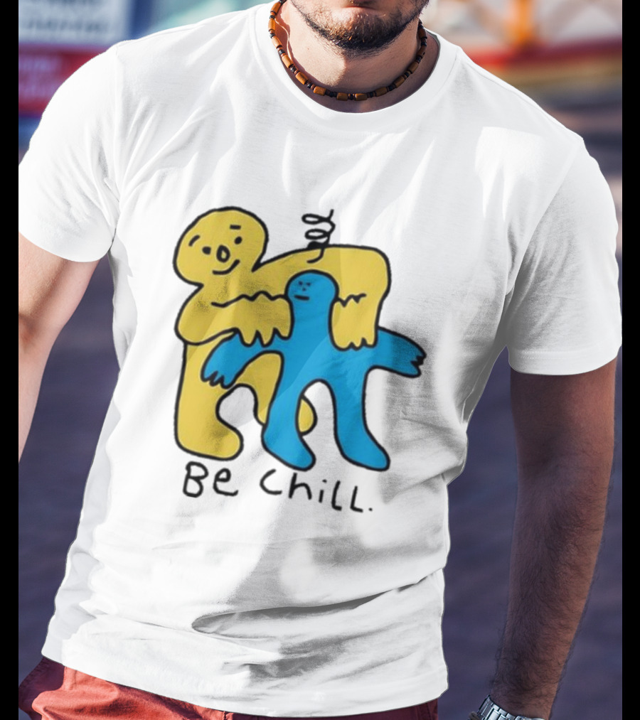 Iwantmyhoney Be Chill Yellow And Blue Figure Hugging T-Shirt