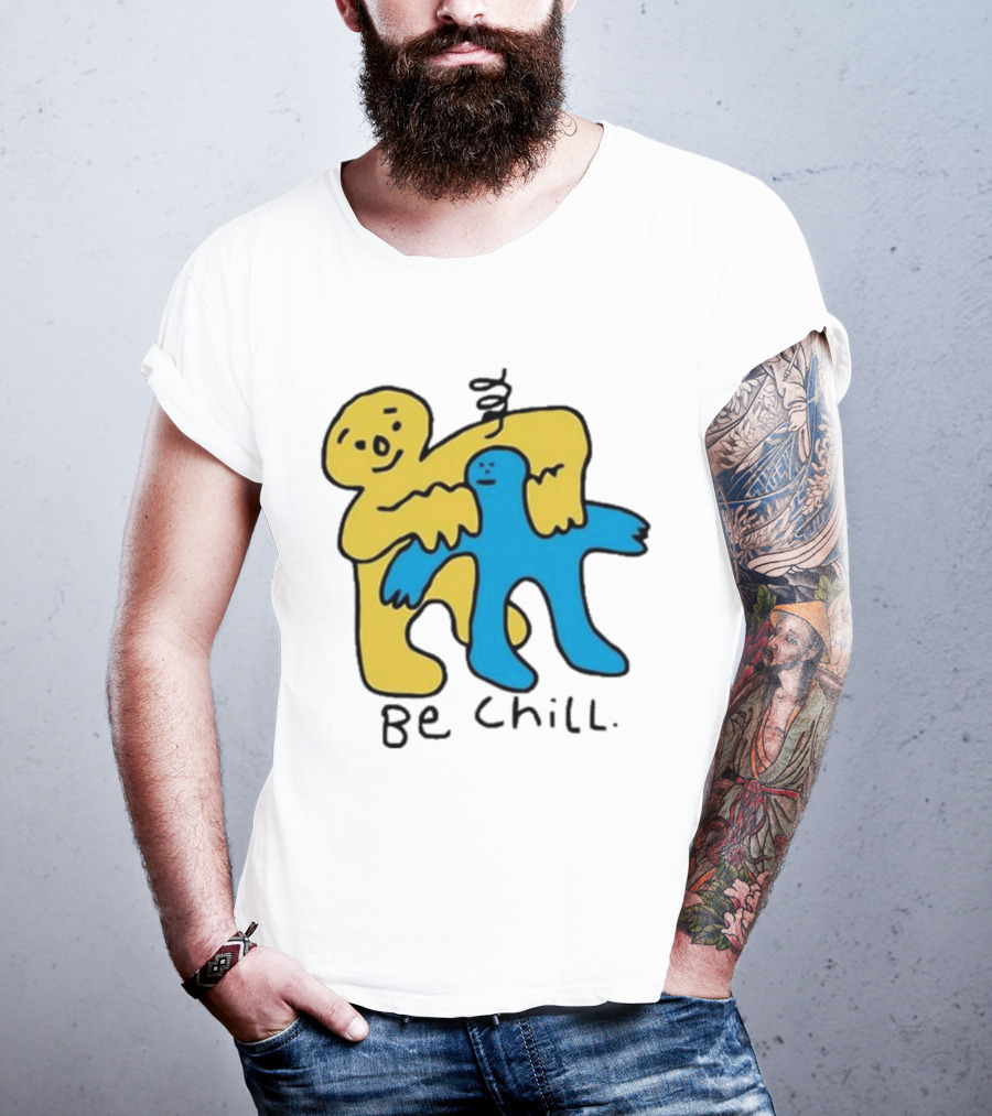 Iwantmyhoney Be Chill Yellow And Blue Figure Hugging T-Shirt