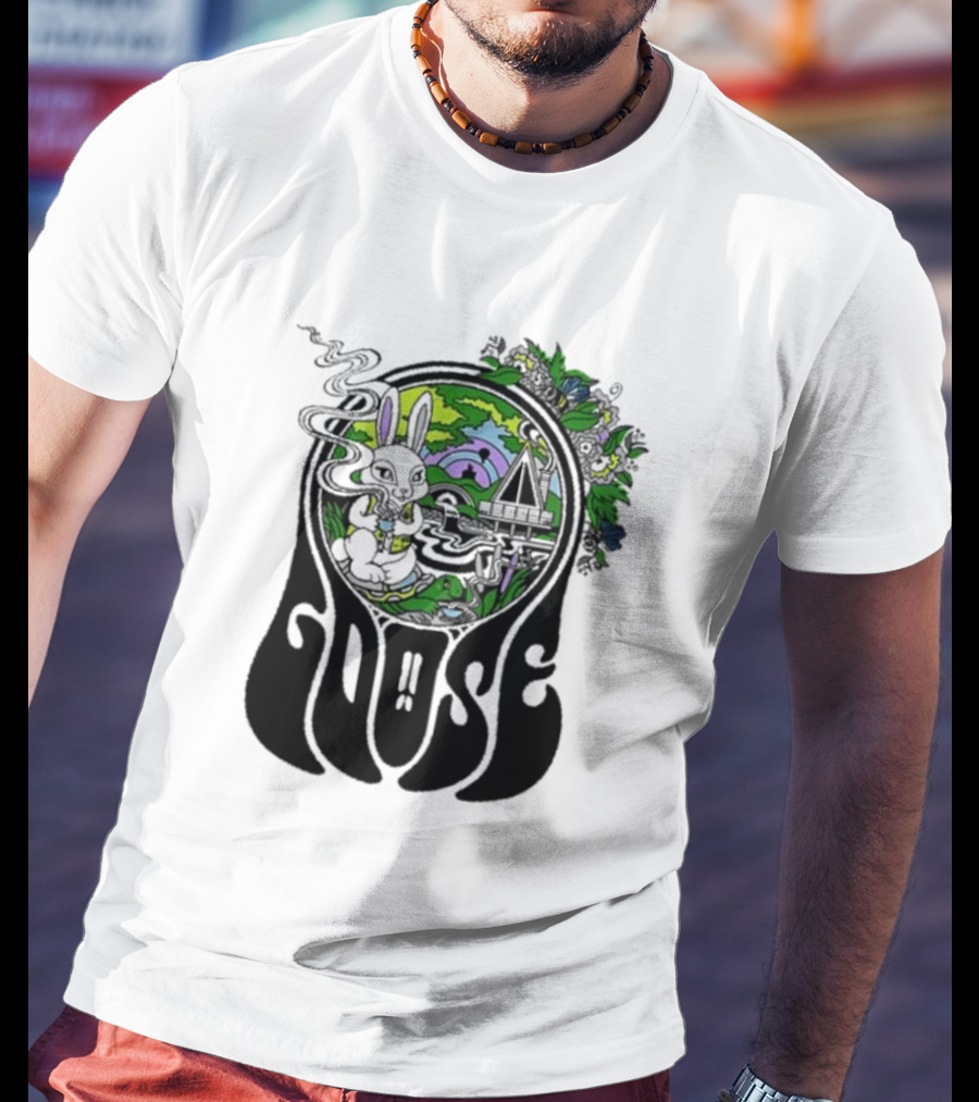 Goose Wonderland Psychedelic Rabbit Forest Portal T-Shirt