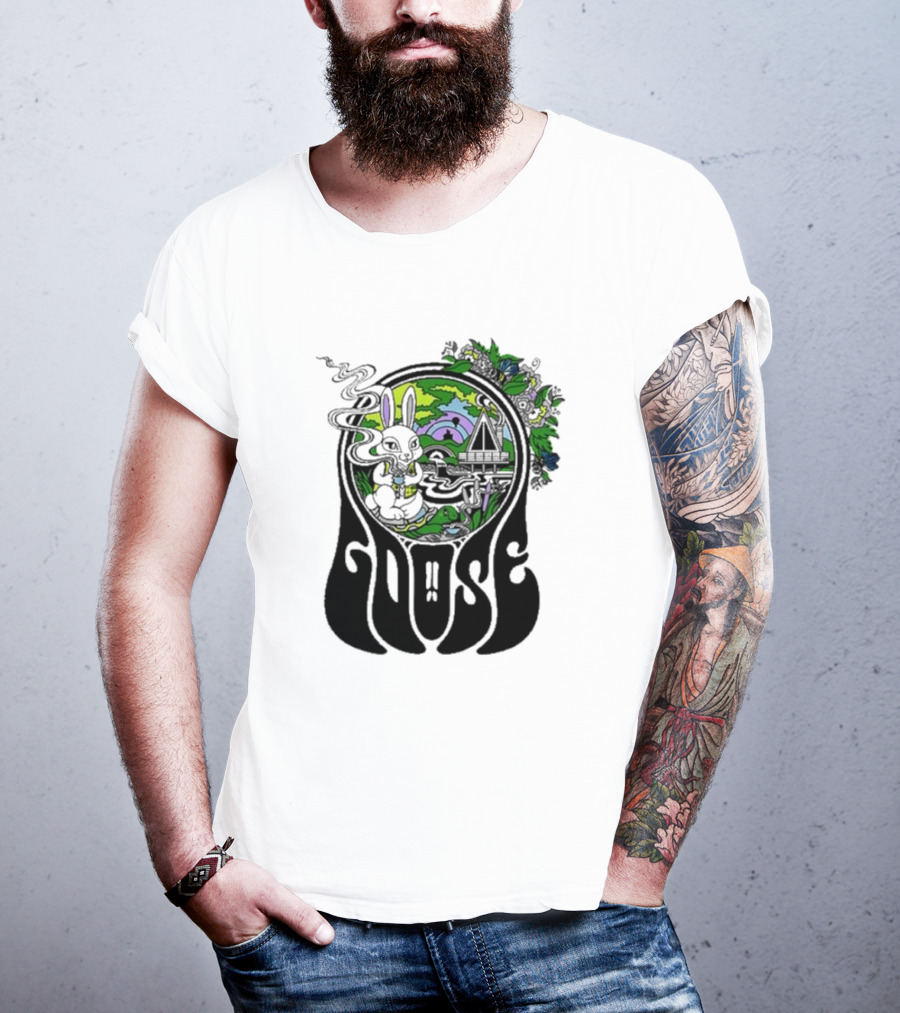 Goose Wonderland Psychedelic Rabbit Forest Portal T-Shirt