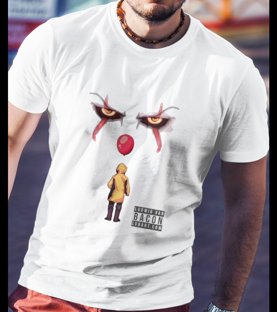 Ludwig Van Bacon It Lvbart Com Yellow Raincoat Red Balloon Eyes T-Shirt