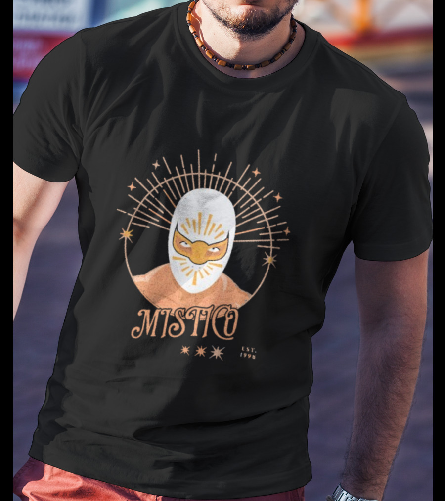 Mistico Est 1998 Wrestling Iconic Masked Starburst T-Shirt