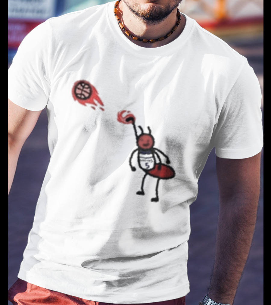 Paint Fire Ant Playing Basketball T-Shirt