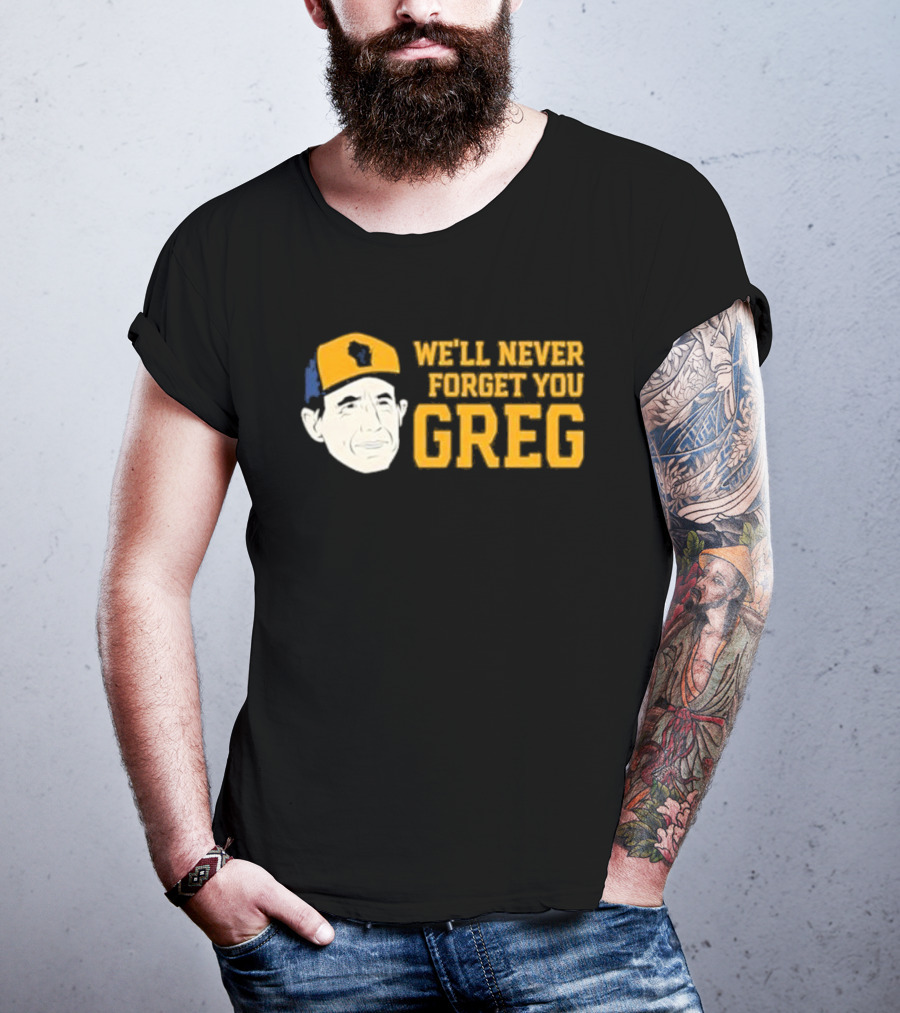 Reviewing The Brew Craig Counsell We’ll Never Forget You Greg Wisconsin Icon T-Shirt