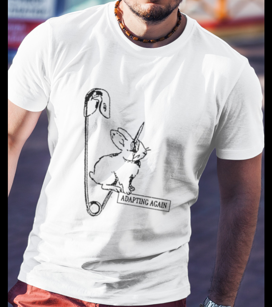 Adapting Again Bunny Safety Pin Unicorn T-Shirt