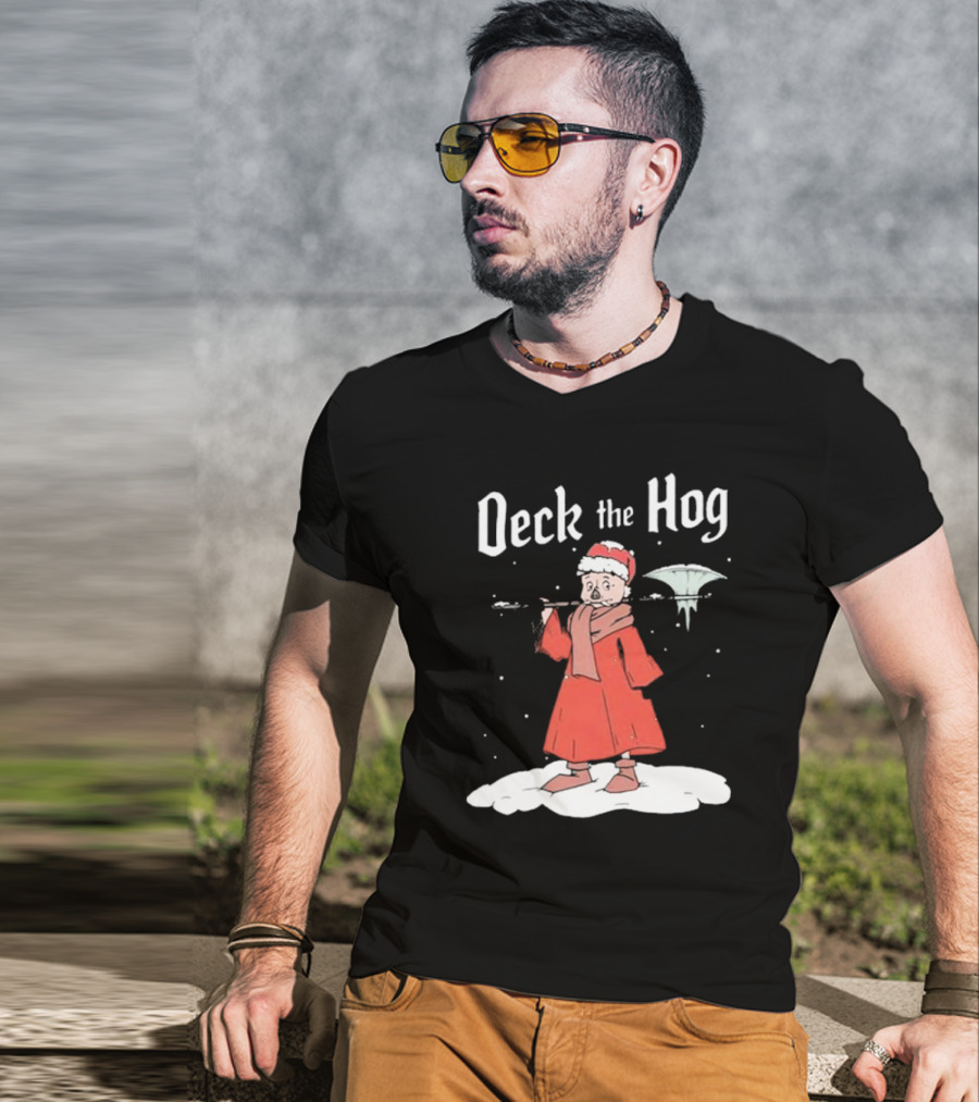 Bilmuri Deck The Hog Christmas Santa Ice Bonk Snow Fantasy T-Shirt