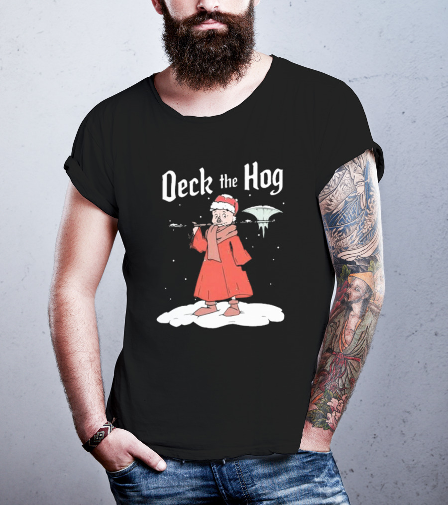 Bilmuri Deck The Hog Christmas Santa Ice Bonk Snow Fantasy T-Shirt