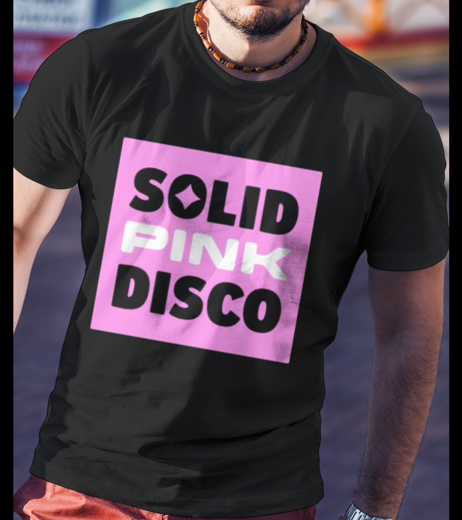 SOLID PINK DISCO Starburst Retro Block T-Shirt