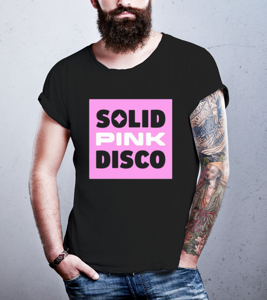 SOLID PINK DISCO Starburst Retro Block T-Shirt