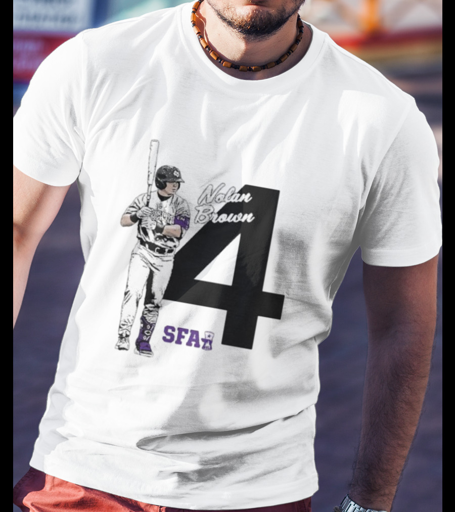 Nolan Brown 4 SFA Baseball Player T-Shirt