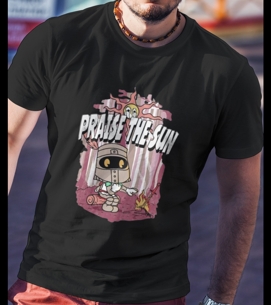 PRAISE THE SUN KNIGHT DARK SOULS BONFIRE ANIME STYLE 소울 헤드폰 T-Shirt