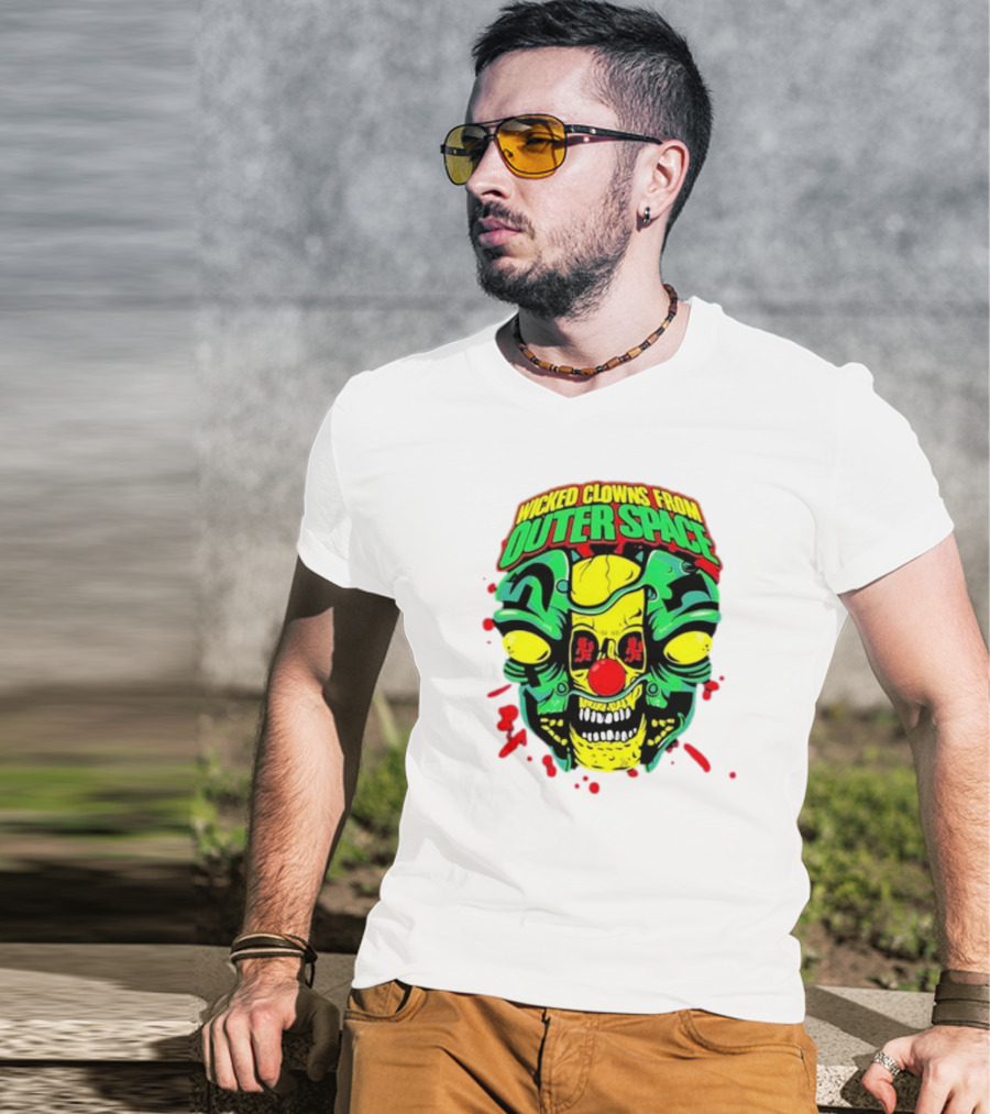 Wicked Clowns From Outer Space Psychopathic Vault ICP Split Face Alien T-Shirt