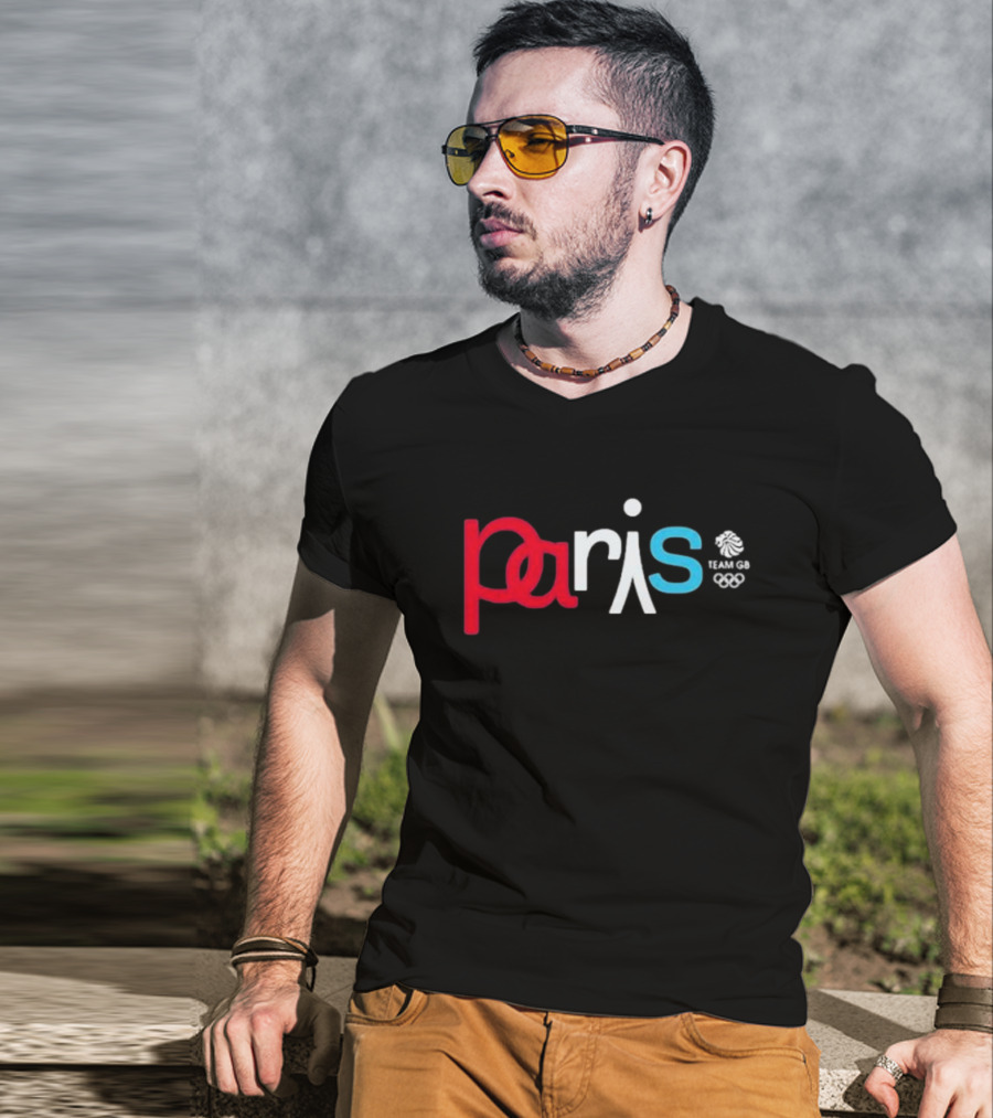 Paris Team GB Eiffel Olympic Rings T-Shirt