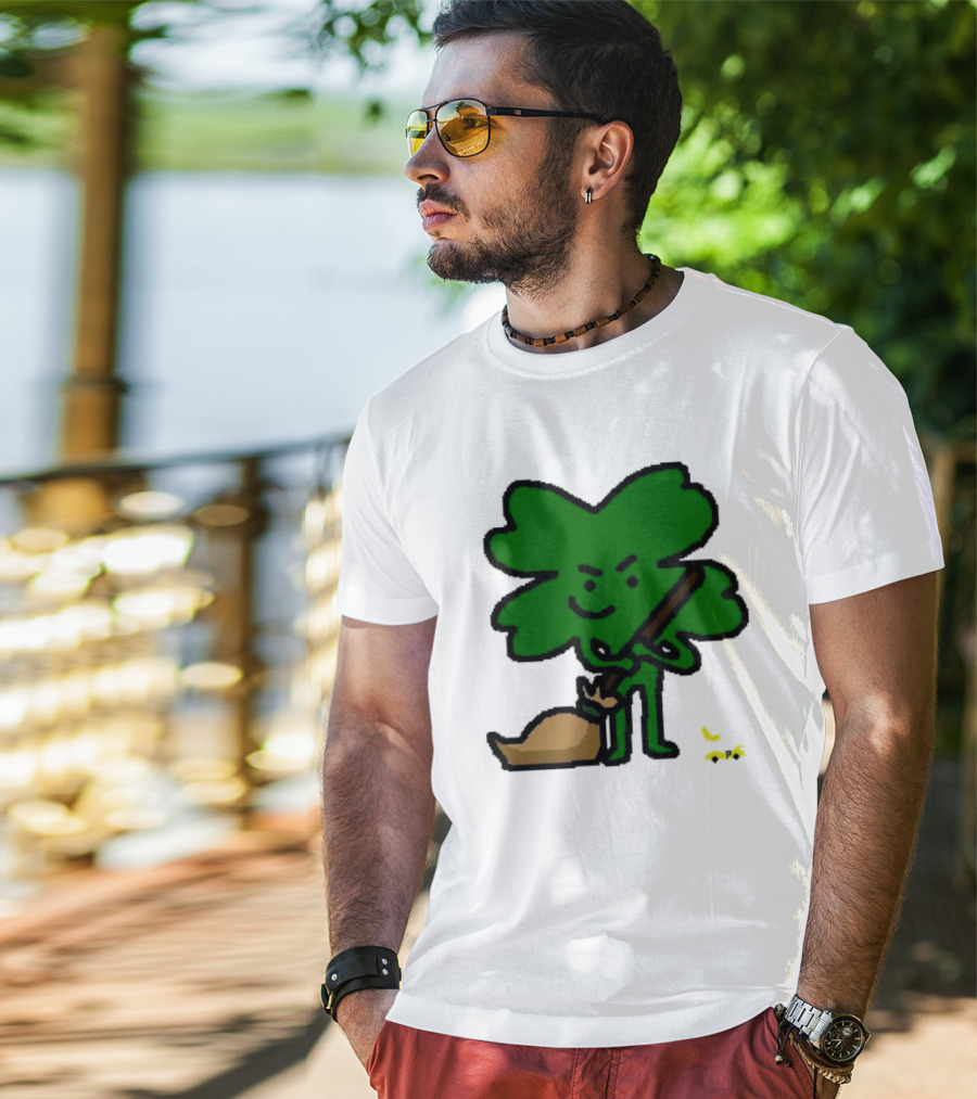 The Celtics Sweep The Pacers NBA Paint Shamrock Holding Broom T-Shirt