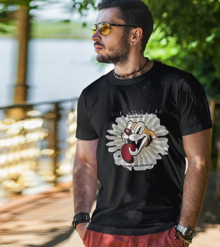THELOFTUSPARTY.COM Summer ’24 Things Are Lookin Up Playful Cartoon Face T-Shirt