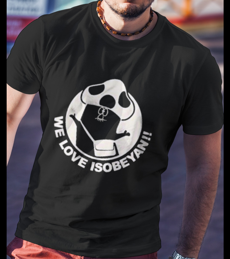 WE LOVE ISOBEYAN Cartoon Mole Character In White Circle T-Shirt