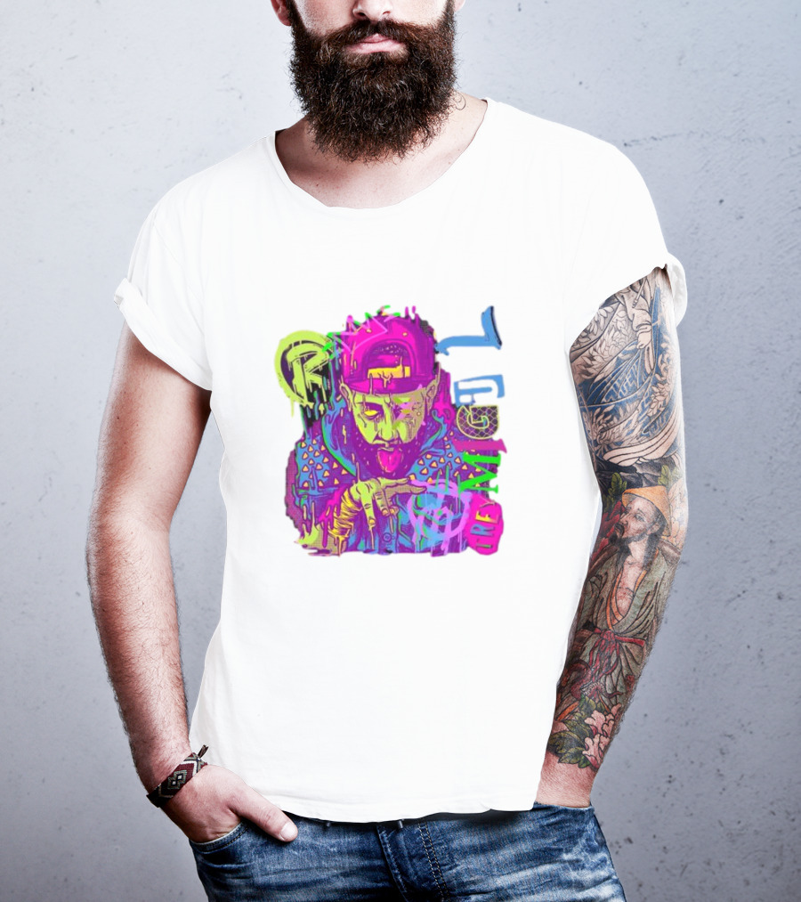 Trey Miguel Neon Drip Purple Paint T-Shirt