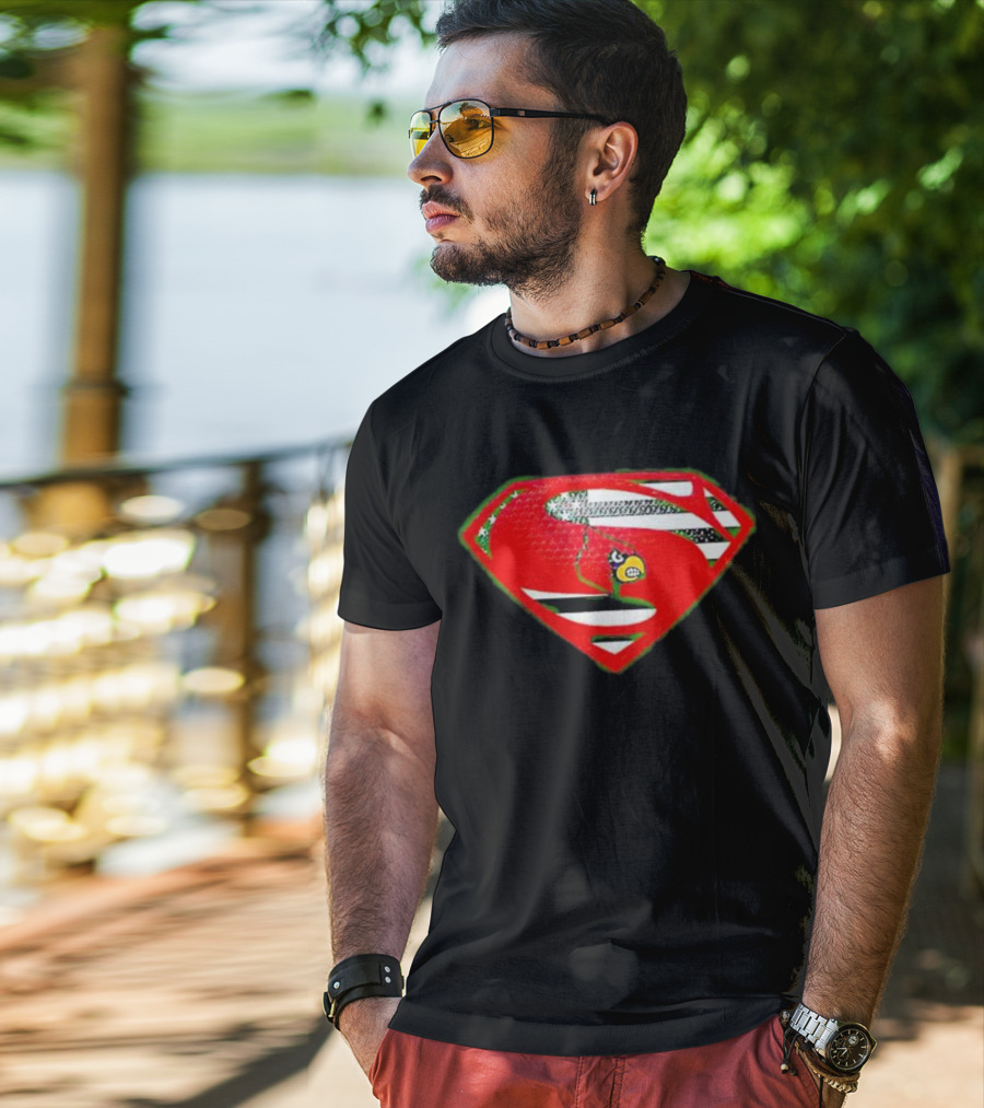 Superman Logo Louisville Cardinals USA Flag Fusion T-Shirt