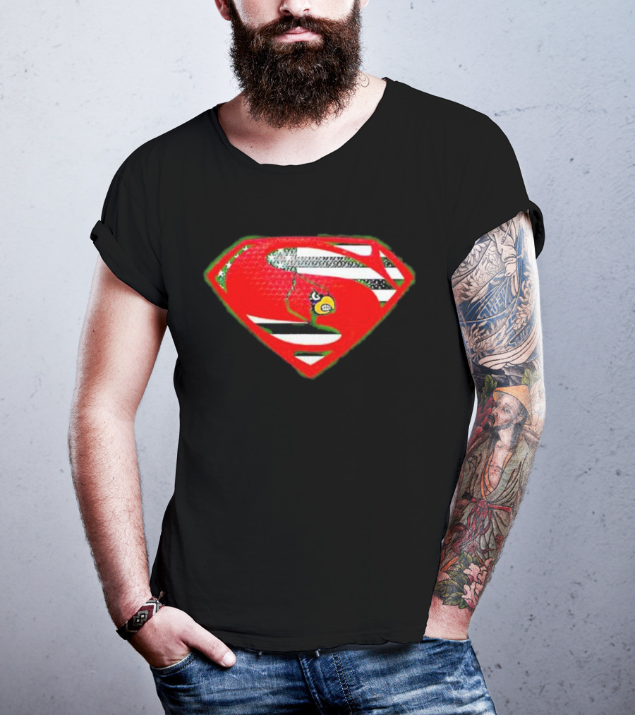 Superman Logo Louisville Cardinals USA Flag Fusion T-Shirt