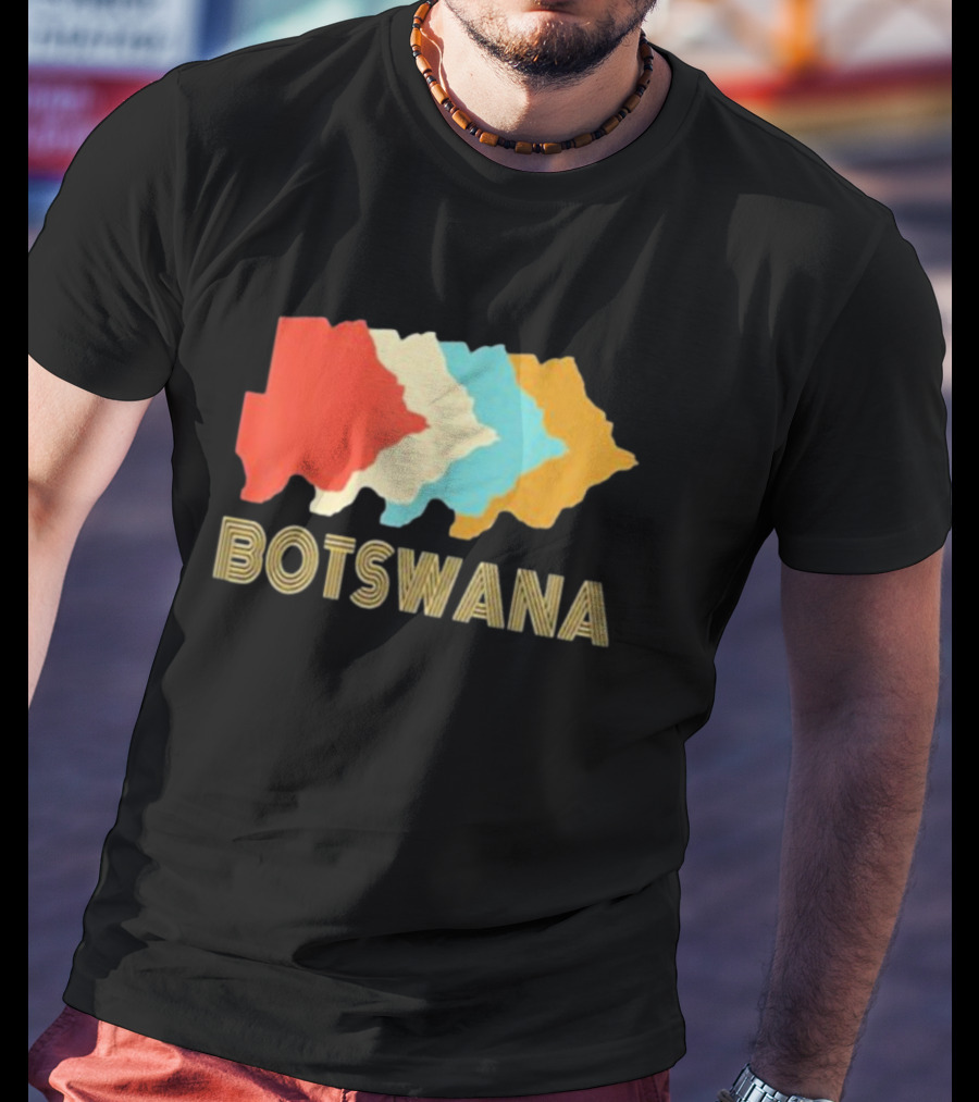 Botswana Vintage Multi-Color Map T-Shirt