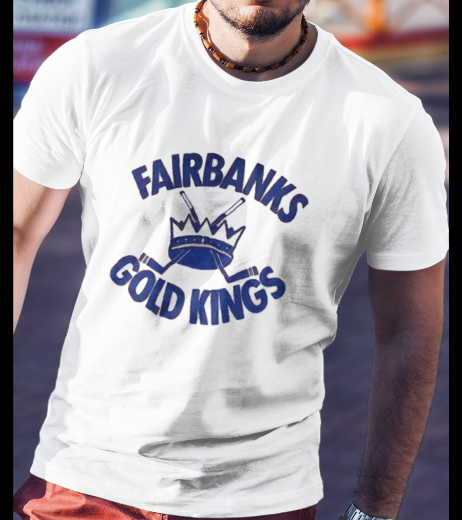 Fairbanks Gold Kings Hockey Vintage Crown Sticks T-Shirt