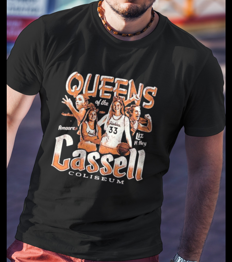 Virginia Tech Hokies Liz Kitley Georgia Amoore Queens Of Cassell Coliseum T-Shirt
