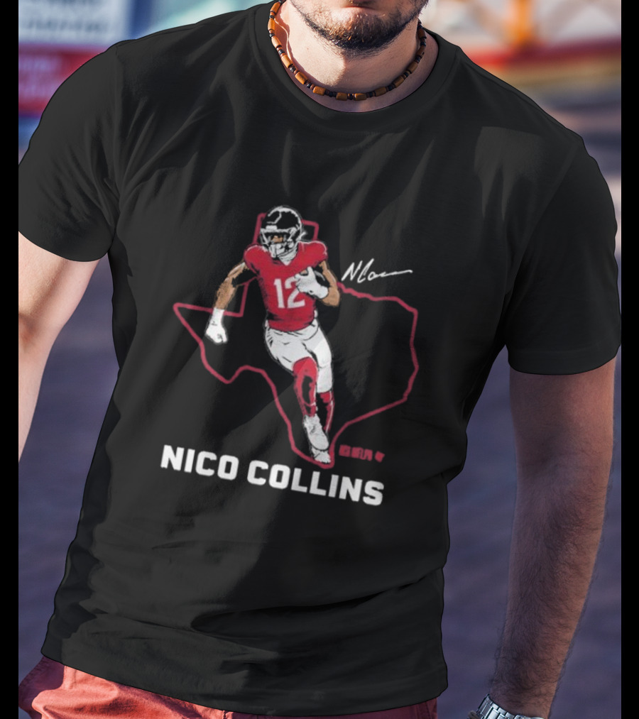 Nico Collins Texas Football Star Number 12 Signature T-Shirt
