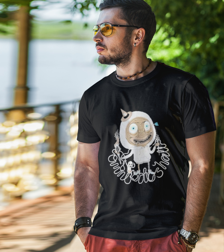 Omnipollos Shast Mr Teeth Alien Mask And Wand Character T-Shirt