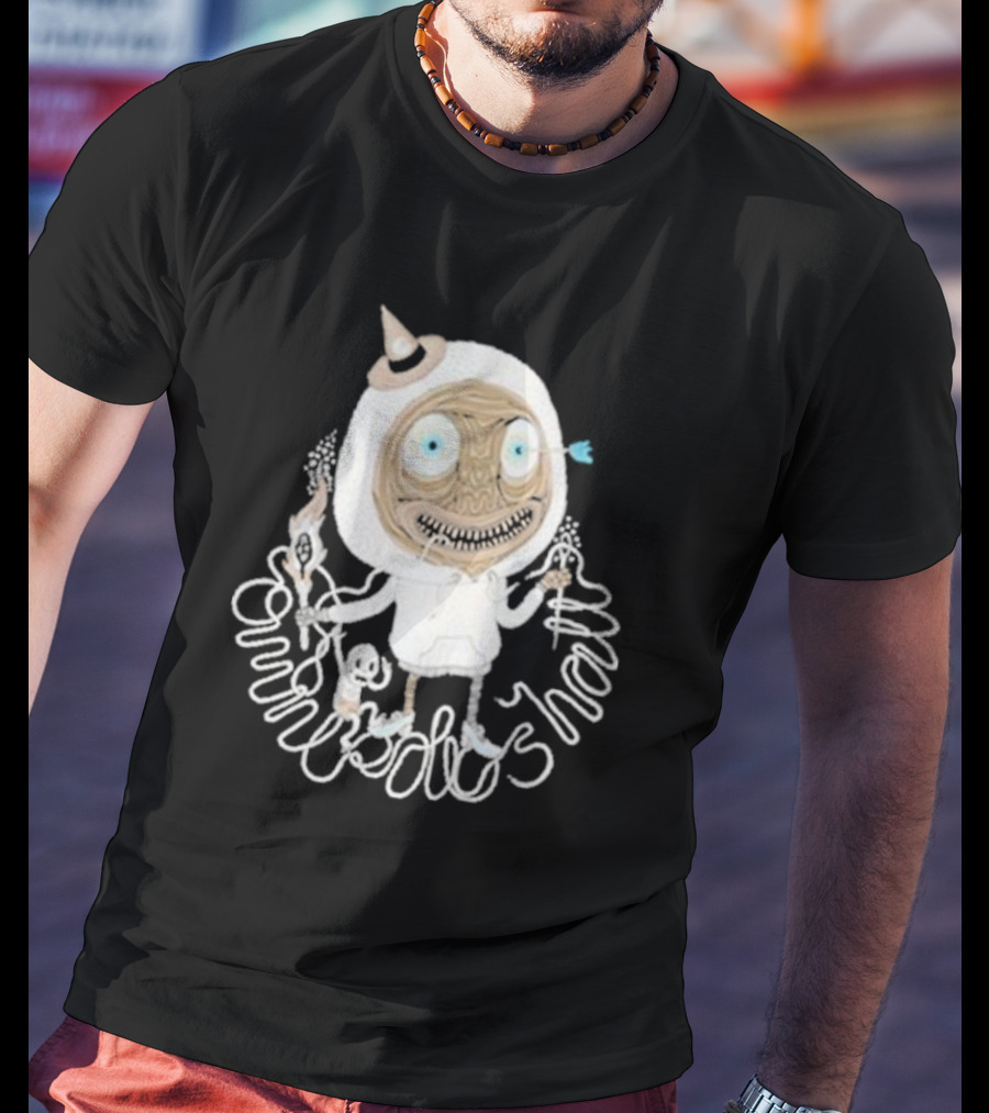 Omnipollos Shast Mr Teeth Alien Mask And Wand Character T-Shirt
