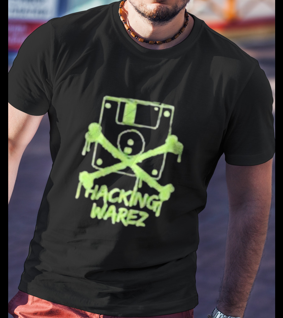 Our RC18 Hacking Warez Disk Skull T-Shirt