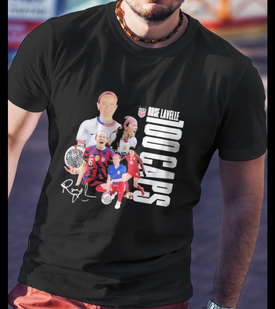 Rose Lavelle USA Soccer Milestone 100 Caps T-Shirt