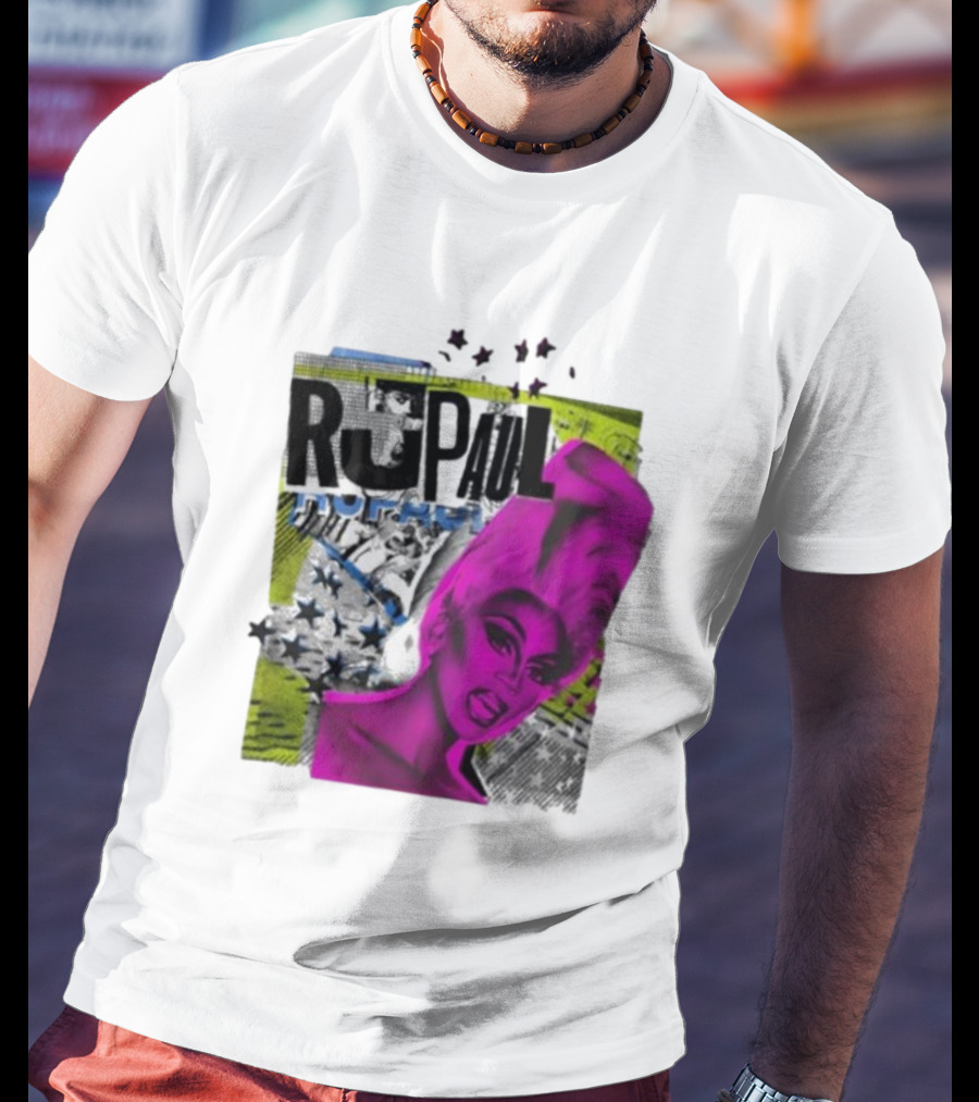 Rupaul Star Power Glam Pop Art Collage T-Shirt