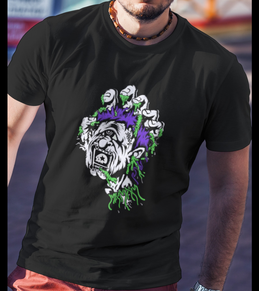 Santa Cruz X Mxmxm Screaming Head Zombie Cyclops Mutant Purple Green Hair Five Finger Monster T-Shirt