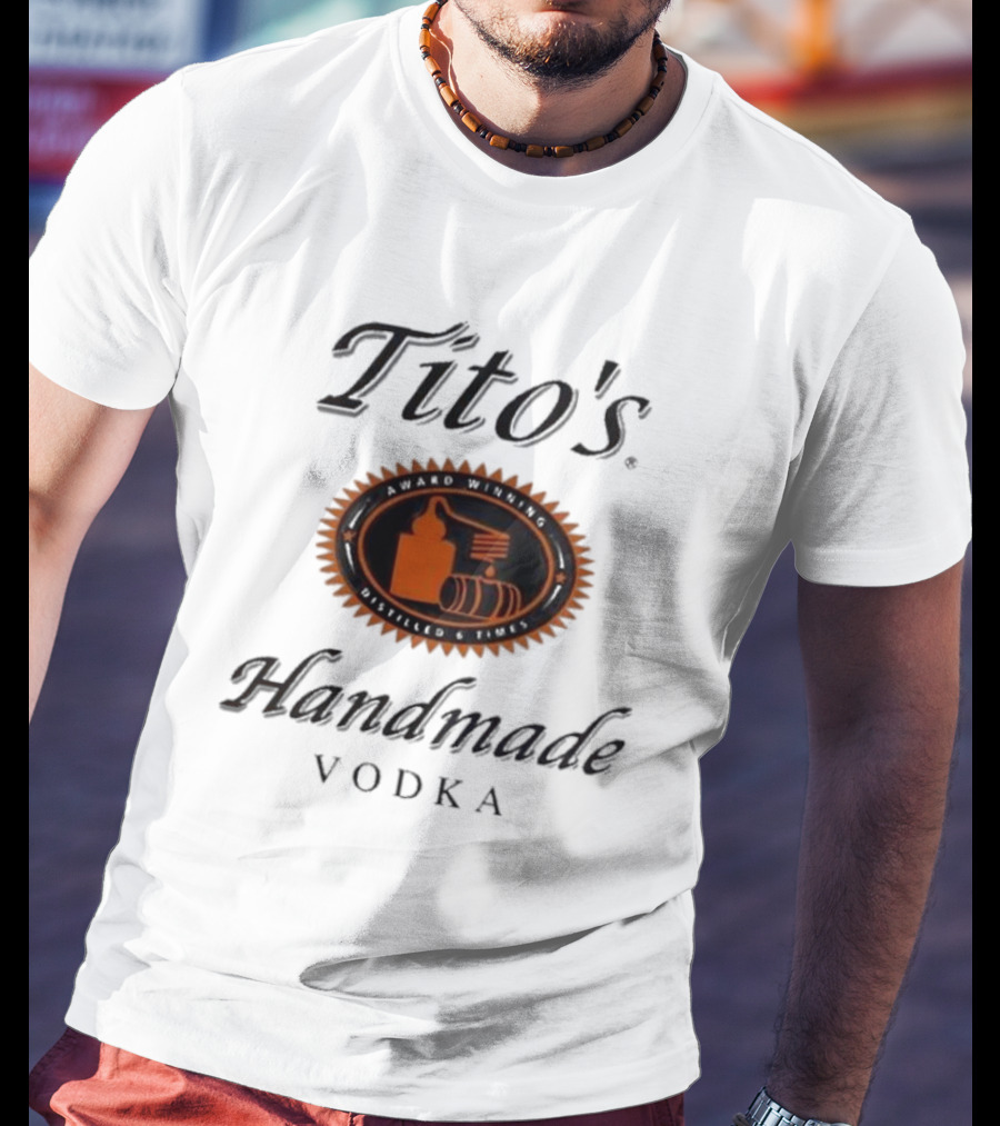 Tito's Handmade Vodka Austin Texas Distillers Label T-Shirt