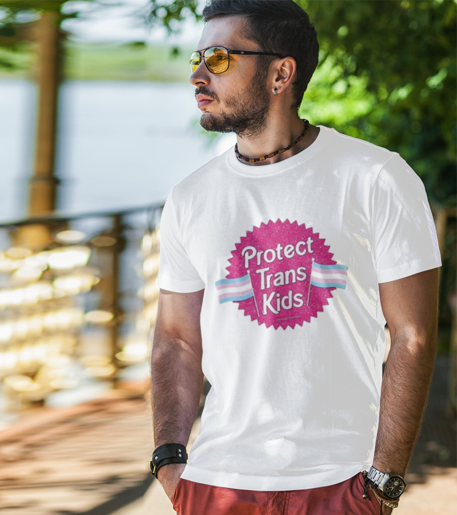 Protect Trans Kids Megamikoart Transgender Flag Pride T-Shirt