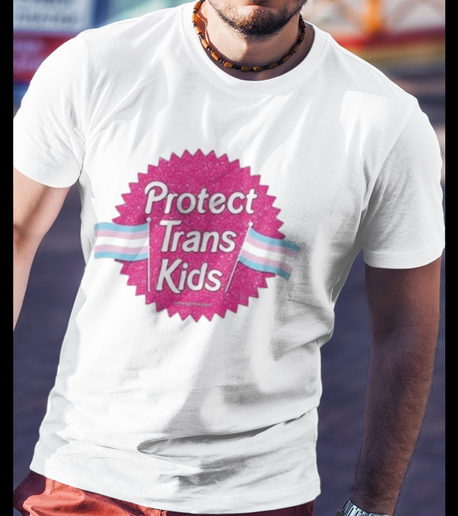 Protect Trans Kids Megamikoart Transgender Flag Pride T-Shirt