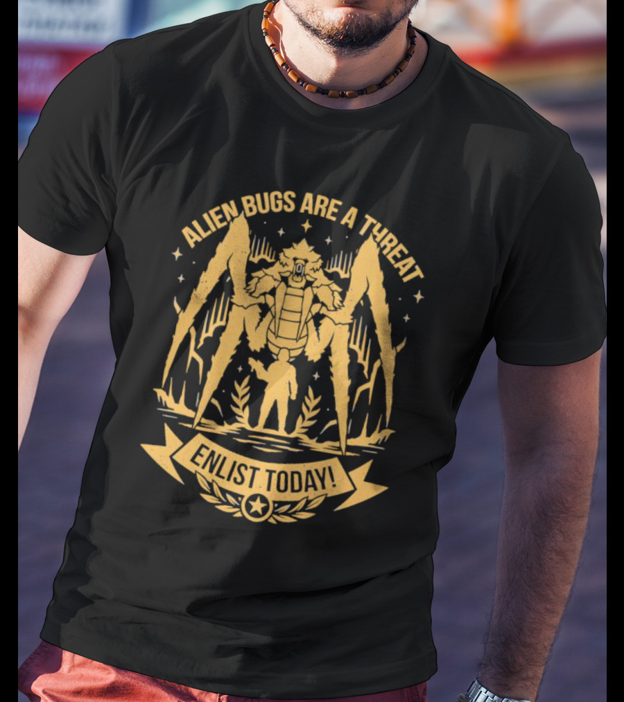 Alien Bugs Are A Threat Enlist Today Against Giant Monster Spider T-Shirt