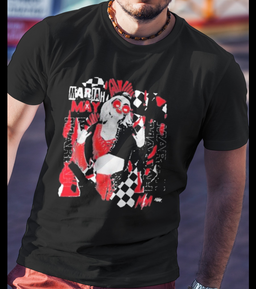 Mariah May All Elite Wrestling Checkerboard Red And Black T-Shirt
