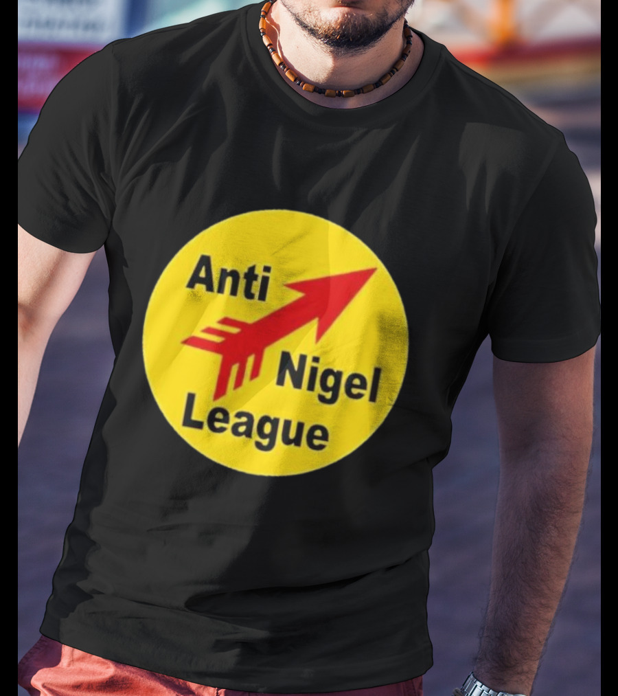 Anti Nigel League Red Arrow Emblem Yellow Circle T-Shirt