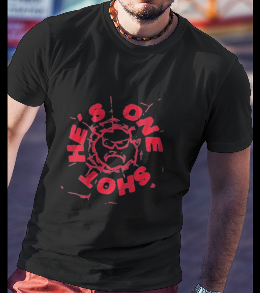 Dr Disrespect He's One Shot Cracked Red Text And Iconic Face T-Shirt