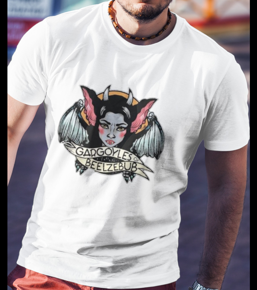 Gargoyles Of Beelzebub Gothic Demon Woman With Wings And Horns T-Shirt
