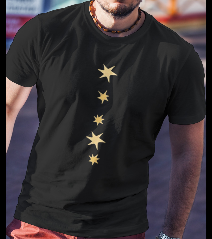 Lor2mg Starry Gold Stars Vertical Alignment T-Shirt