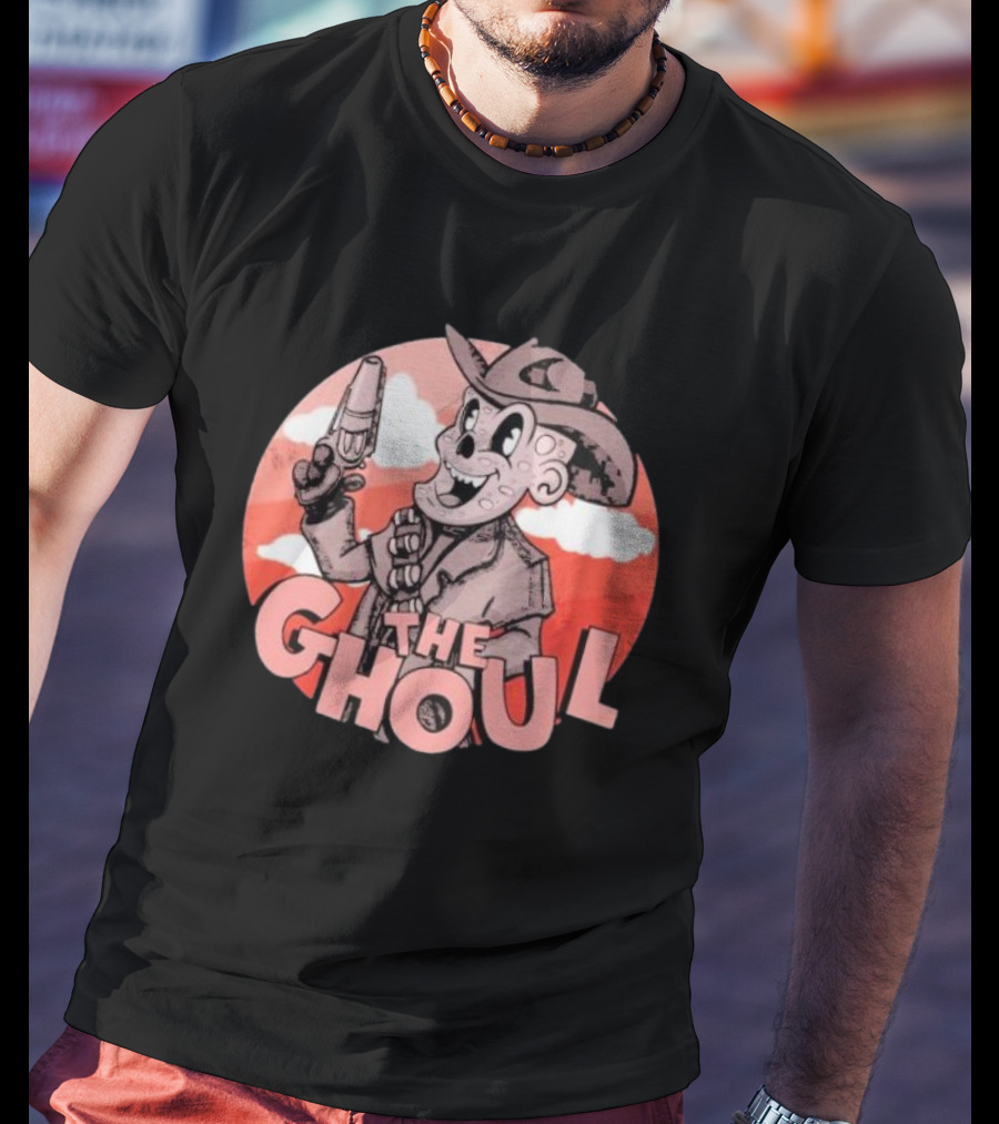 The Ghoul Rubber Hose Style Cowboy Character With Gun In Hand T-Shirt