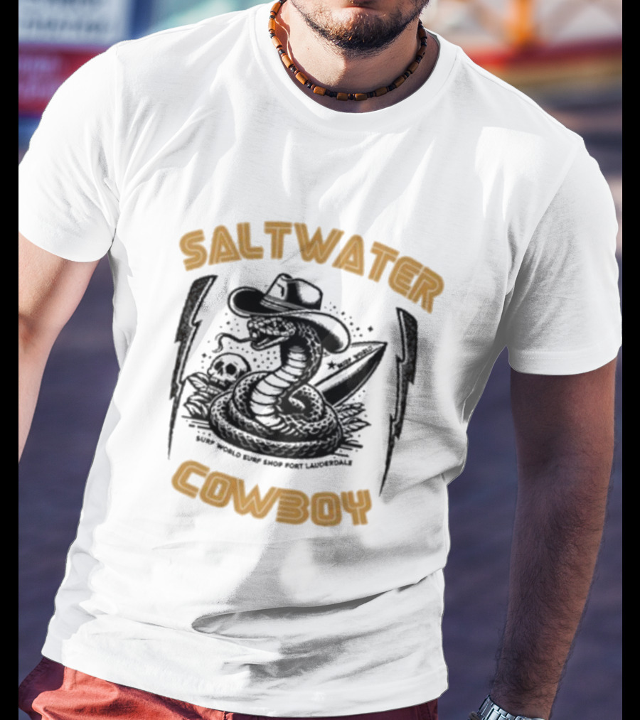 Saltwater Cowboy Surf World Surf Shop Fort Lauderdale T-Shirt