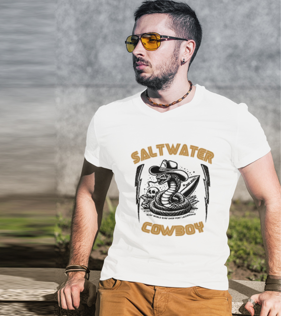 Saltwater Cowboy Surf World Surf Shop Fort Lauderdale T-Shirt