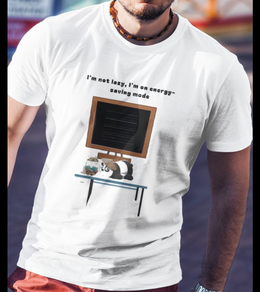 I’m Not Lazy I’m On Energy Saving Mode Cat Relaxing By Television T-Shirt