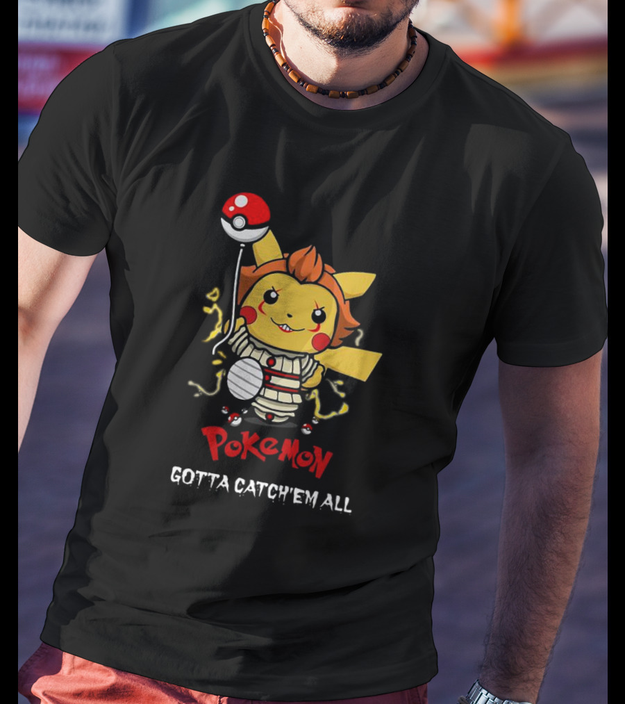 Pikachu Pennywise Pokemon Gotta Catch'em All Balloon Mashup T-Shirt